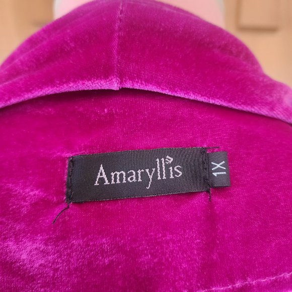 Amaryllis Pink Velvet Jacket Sz 1X - Picture 4 of 8